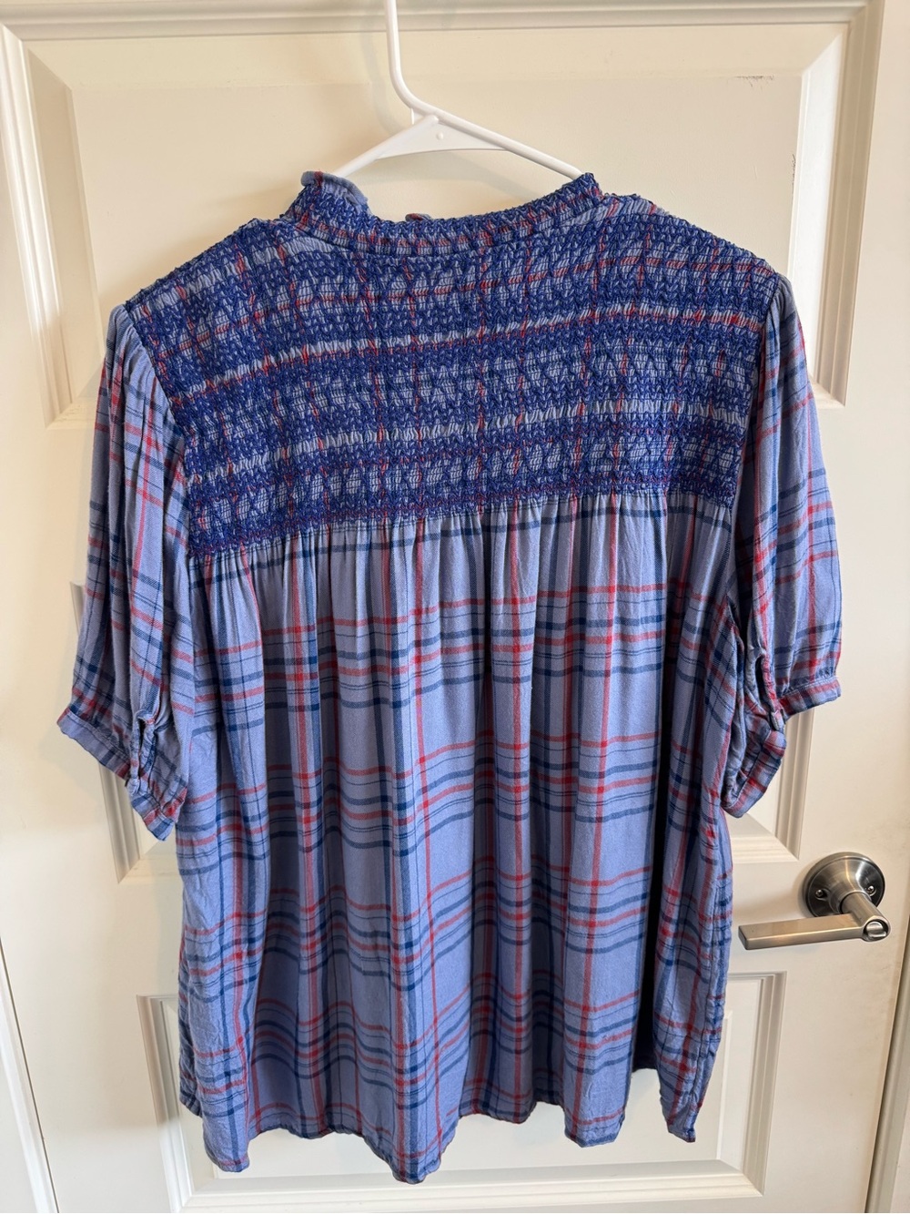 Maeve By Anthropologie Smocked Plaid Button Down Top - Picture 6 of 10